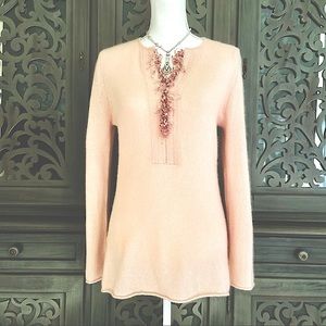 Palmer Jones 100% cashmere pink crewneck sweater